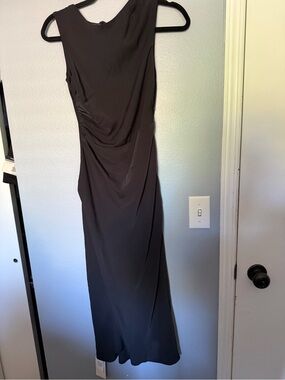 Abercrombie & Fitch Black Sleeveless Draped Maxi Dress